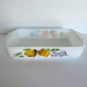 Vintage Fire-King Fruit by ANCHOR HOCKING 12" Rectangular Baker 1.5 Qt